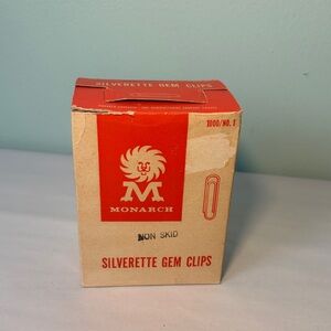 Vintage Monarch Silverette Gem Clips Non Skid No. 1